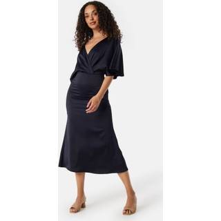 Wrap Satin Midi Dress