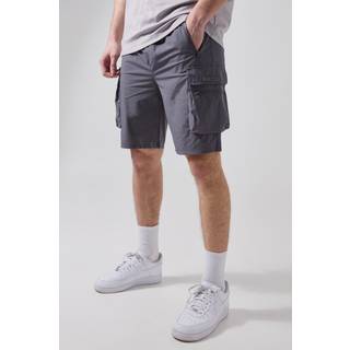 Mens Charcoal Tall Man Active Lightweight Regular Fit 5inch Cargo Shorts