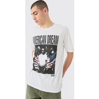 Mens White Oversized 21 License Printed T-shirt