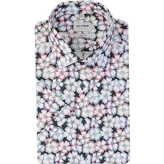 OLYMP Herren Kurzarmhemd multicolor geblümt