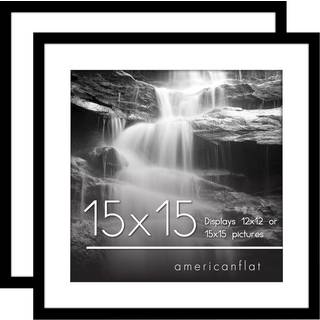 AMERICANFLAT 15X15 Billedramme med poleret plexiglass - S?t med 2 - Brug som 12x12 ramme med Mat eller 15x15 ramme uden Mat - Galleria Collection