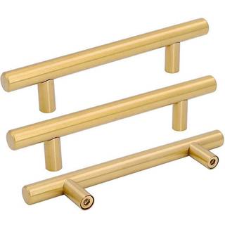 Goldenwarm 3,5 tommer skuffe trækker guldskab håndtag køkkenhardware - LS201GD90 børstet messingklode