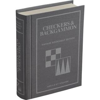 WS Game Company Checkers og Backgammon Vintage Bookhelf Edition