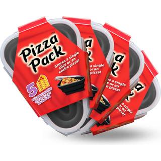 Pizza Pak den perfekte genanvendelige pizzaopbevaringscontainer med 5 mikrob?lgelige serveringsbakker - BPA -fri justerbar pizza skive container