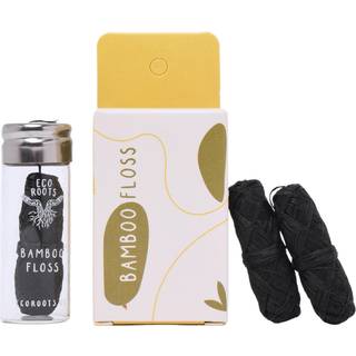 Naturlig bambus tandtråd: 1 genopfyldelig glasbeholder 3 bionedbrydeligt bambustrådpåfyldning (33 yards hver) miljøvenlig vegansk ikke-giftig na