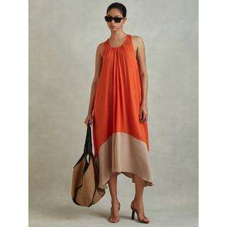 Reiss Elias Ruched Dyppet Hem Midi KjoleEU 32 (UK 4)