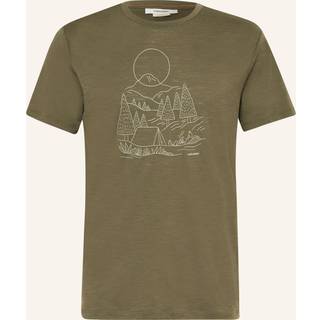Icebreaker Merino 150 Tech Lite III S/S Tee Sunset Camp Merino-shirt Herrer størrelse M farve olivengrøn