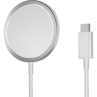 Trådløs oplader kompatibel med MagSafe til iPhone Samsung.. Sølv one size