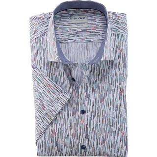 OLYMP Herren Kurzarmhemd grün,multicolor gemustert