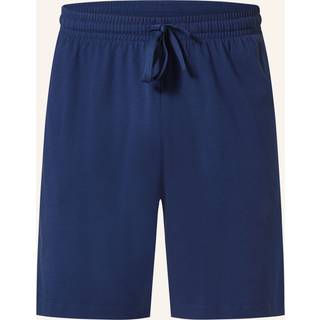 Mey Herren Pyjamashorts blau Jersey-Baumwolle unifarben