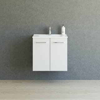 Dansani Mido mini møbelpakke 61cm 2 låger, vask, hvid mat