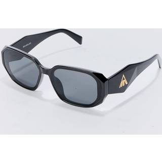 Mens BM Rectangular Plastic Sunglasses In Black