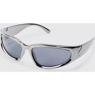Mens Metallic Frame Racer Sunglasses In Charcoal