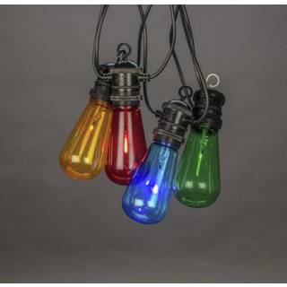 Konstsmide Lyssløjfe E27 med 10 farvede LED-lamper 5V/IP44 4149-500