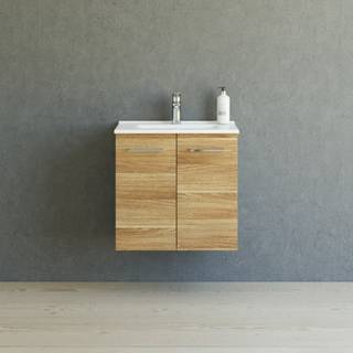 Dansani Mido mini møbelpakke 61 cm 2 låger, vask, varm eg