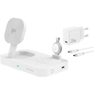 4smarts 3-i-1 Trident Qi2 opladningsstation - 15W - Hvid