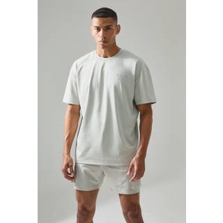 Mens Black Active Training Dept Oversized T-shirt And Cargo Short Set
