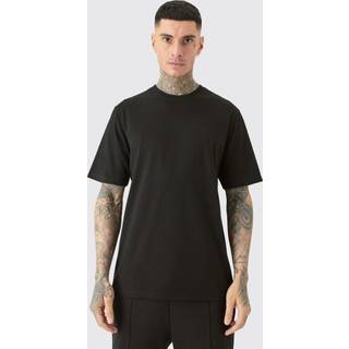 Mens Black Tall Basic Crew Neck T-shirt