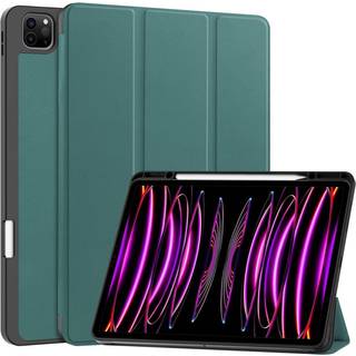 EIDERWOOD iPad Air 13" (2025 / 2024) Tri-Fold Kunst Læder Flip Cover m. Apple Pencil Holder - Grøn