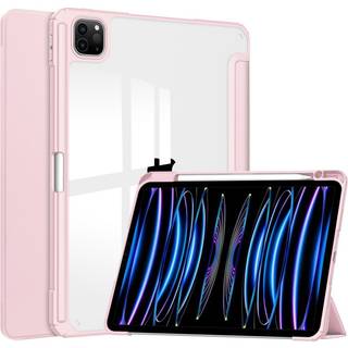 EIDERWOOD iPad Pro 11 (2024) Hybrid Flip Cover m. Pen Holder - Pink & Gennemsigtig