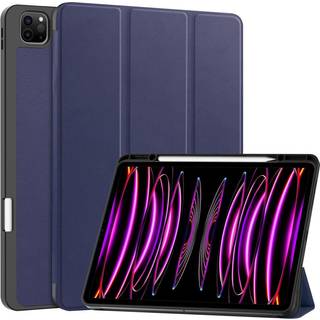 EIDERWOOD iPad Air 13" (2025 / 2024) Tri-Fold Kunst Læder Flip Cover m. Apple Pencil Holder - Blå