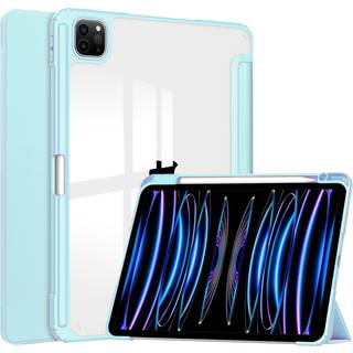 EIDERWOOD iPad Pro 11 (2024) Hybrid Flip Cover m. Pen Holder - Lyse Blå & Gennemsigtig