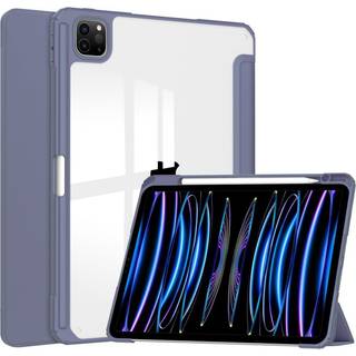 EIDERWOOD iPad Pro 11 (2024) Hybrid Flip Cover m. Pen Holder - Lilla & Gennemsigtig