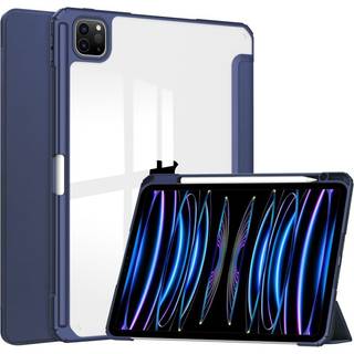 EIDERWOOD iPad Pro 11 (2024) Hybrid Flip Cover m. Pen Holder - Blå & Gennemsigtig