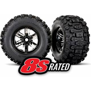 Traxxas 7774A Tires & Wheels Sledgehammer/X-Maxx Black Chrome (2)