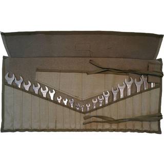 Bull Tools Tool Roll Organizer med 26 lommer til skruenøgler Metric & SAE Holdbart bomulds lærred Roll -up værktøjspose til mekanikere Diyers & E