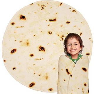 Pavilia burrito tortilla tæppe dobbeltsidet taco -mel indpakning nyhed kast til børne dreng pige teen realistisk mad tæppe sjov gag gave til føds