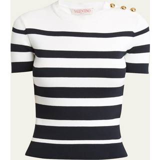 Valentino Striped cotton top - white - XS