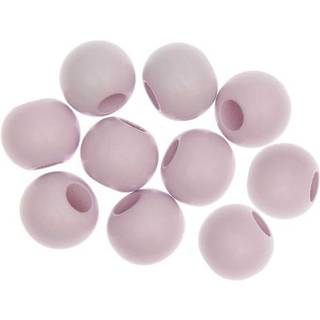 Makramee Perlen Holz rosa 20mm 10 Stück - Rosa
