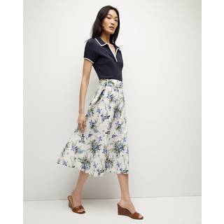 Veronica Beard Arwen floral cotton midi skirt - white - XXS