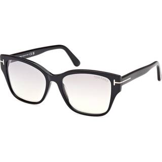 TOM FORD Kvinde FT1108 ELSA 01C Solbriller Acetat Sort Grå Sommerfugl Normal Spejl