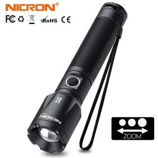 Nicron håndlygte F81 fokusérbar 1000lm genopl.