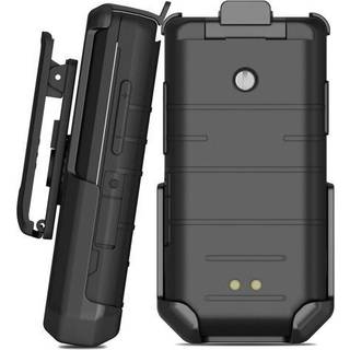 Holster til Cat S22 Flip Phone NakedCellphone Black [Rotering/Ratchet] Belt Clip Holder Case