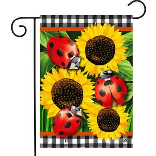 Ladybugs og Sunflowers Summer Garden Flag Floral Everyday 12.5 """" X 18 """" Briarwood Lane