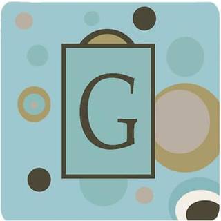 """" Caroline's Treasures CJ1013-GFC Monogram-Blue Dots Foam Coasters (Sæt på 4) indledende bogstav G 3.5 """" ""H X 3.5"" """" ""W Multicolor"" ""