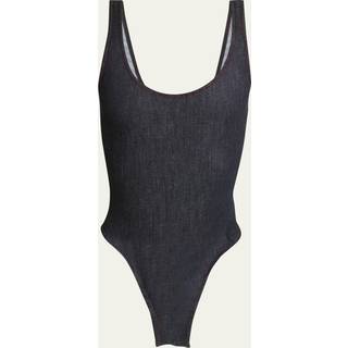 AlaÃ¯a Denim bodysuit - blue - L