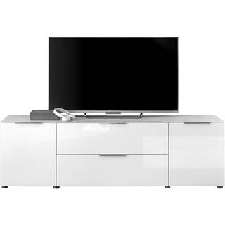 Tv-bord hvid glas/hvid kunstfiner