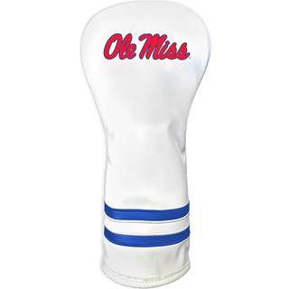Team Golf NCAA ole Miss Rebels White Vintage Driver Head Cover White Vintage Driver Golf Club Headcover Form Fitting Design Retro Design