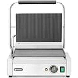Kontaktgrill "Panini", ribbet top og glat bund, 230V/2200W, 430x370x(H)210mm