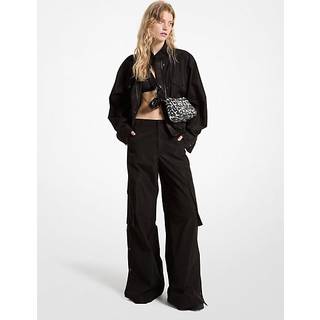 MK Woven Wide-Leg Cargo Trousers - Black - Michael Kors - EU 34