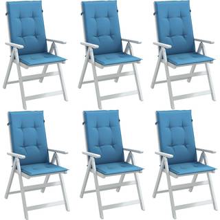 Stolehynder Med Høj Ryg Stof Cremefarvet - 6 / meleret blå / 120 x 50 x 4 cm