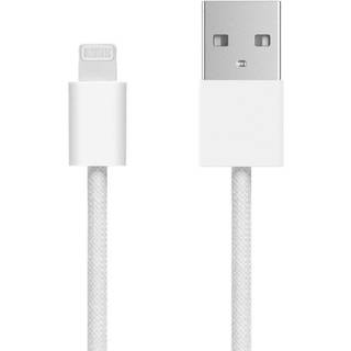 Linocell Flettet USB-A til Lightning-kabel - Hvid 1 m