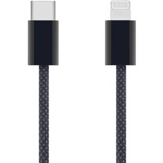 Linocell Flettet USB-C til Lightning-kabel - Sort 1 m