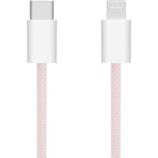 Linocell Flettet USB-C til Lightning-kabel - Lyserød 1 m