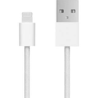 Flettet USB-A til Lightning-kabel - Hvid 2 m