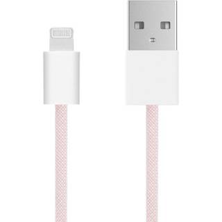 Linocell Flettet USB-A til Lightning-kabel - MFi - Lyserød - 0,5 m